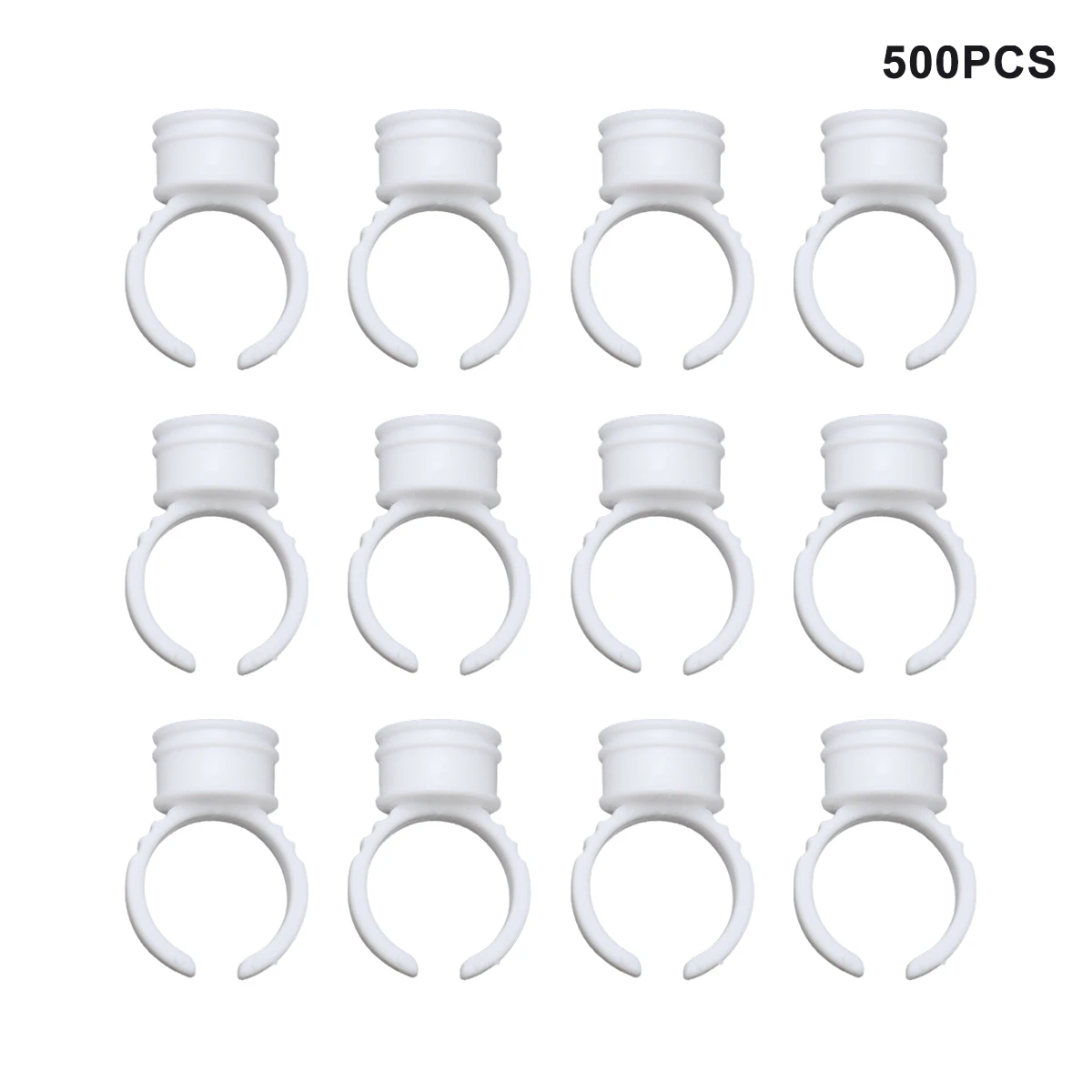 

500pcs Disposable Clear Ink Caps Pigment Container Tattoo Eyelash Makeup Tool Easy Removal Hygienic Application Ring Holder