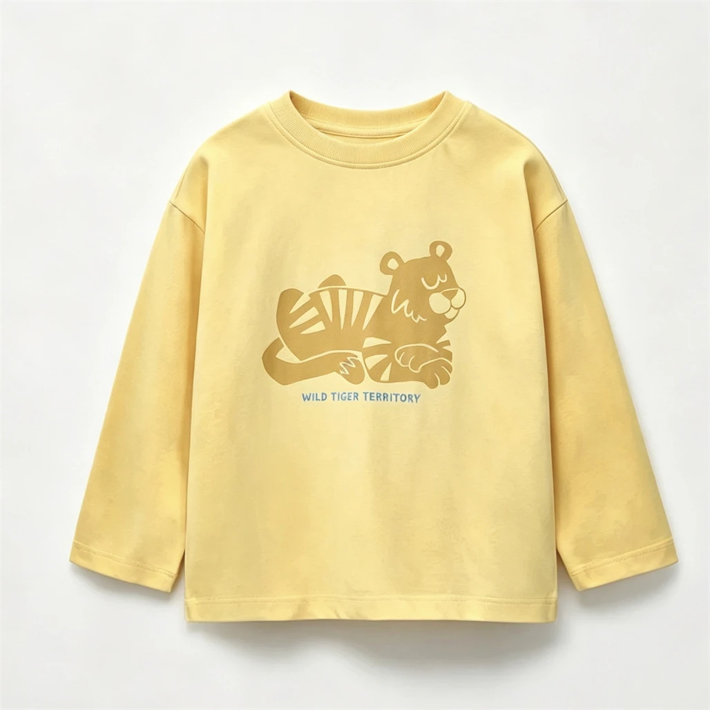 Trendy Long-sleeved Tops Children New Design TShirt Round Neck Base Shirt Kids Loose Casual Spring Summer Clothing Unisex Wear