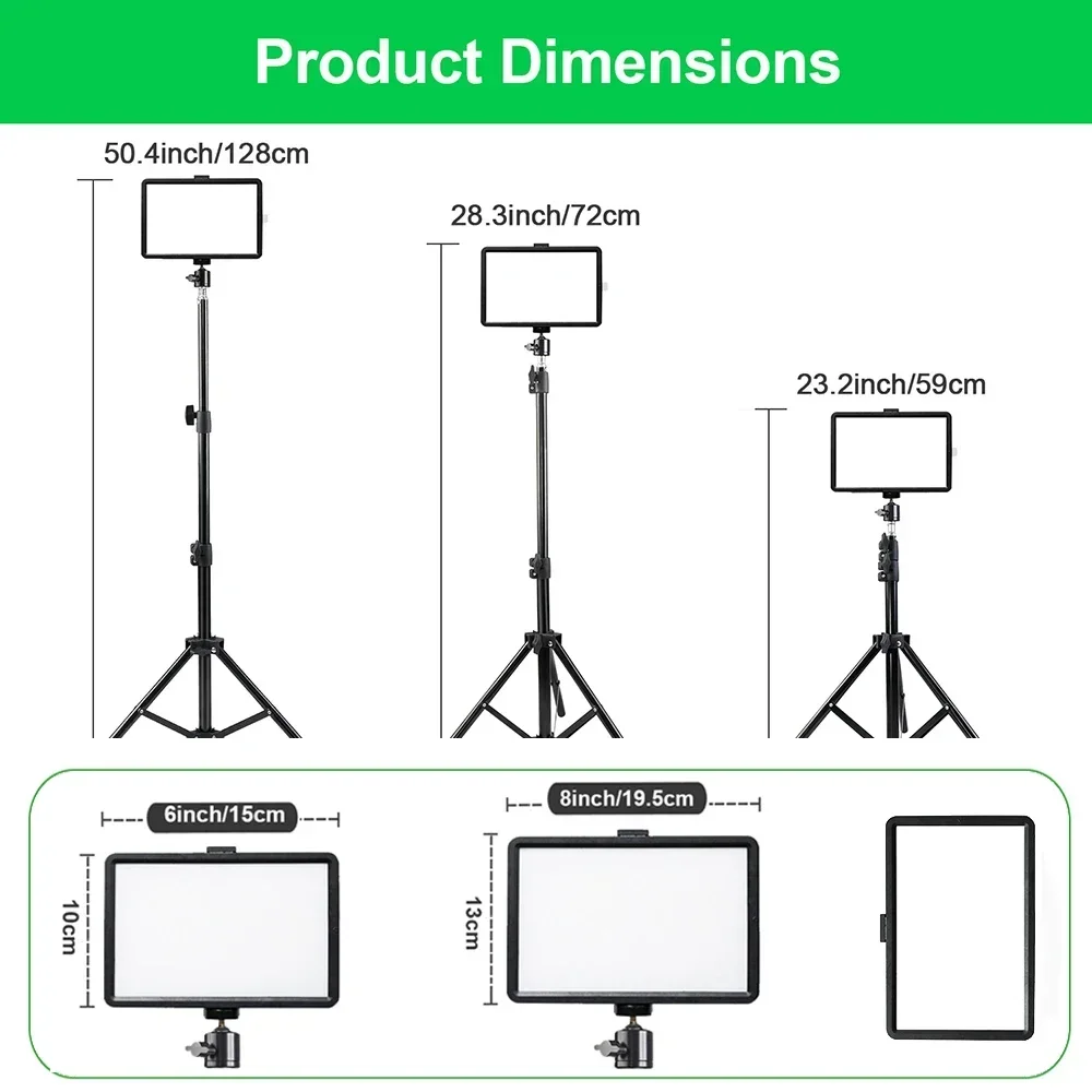 ZOMEI LED-Videoleuchte, Kamera-Fotografie-Beleuchtungsset mit Stativ, 4-farbige RGB-Filter zum Filmen von Streaming-Studioaufnahmen