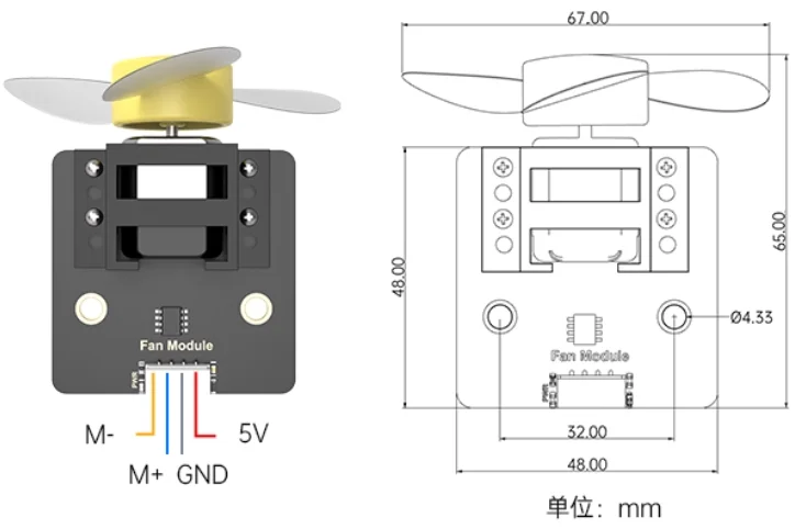 Module de ventilateur - Petit ventilateur moteur DC - Vitesse réglable - Compatible avec différentes tailles