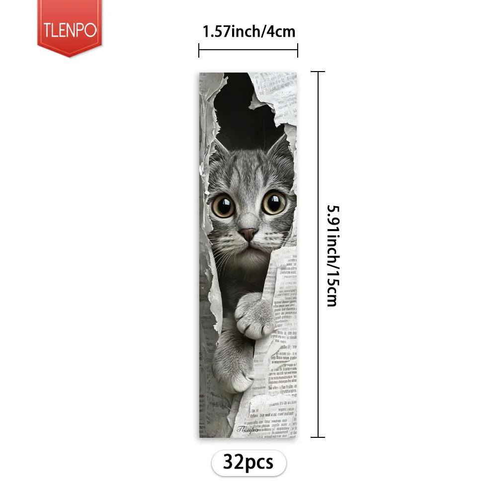 32pcs, Newspaper Hide-and-Seek Theme Bookmarks, Christmas, Teacher Gift, Back-To-School Holiday Gifts, Creative Artistic Designs