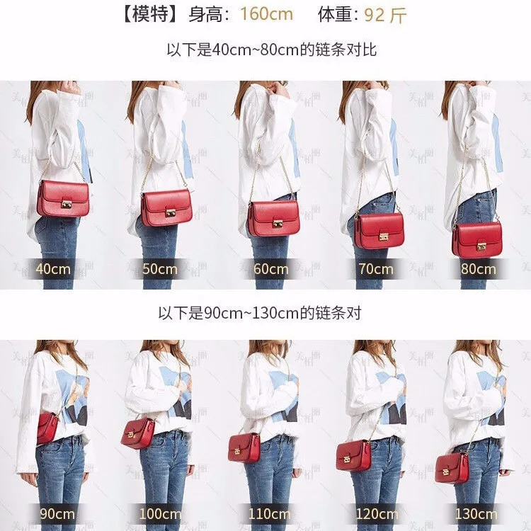 Geldbörsen-Kettenriemen, Ersatz-Taschenriemen, DIY-Handtaschen-Metallkette, Schultertasche, 60 cm/23,6 Zoll, 90 cm/35,4 Zoll, 120 cm/47,2 Zoll – Detail 5
