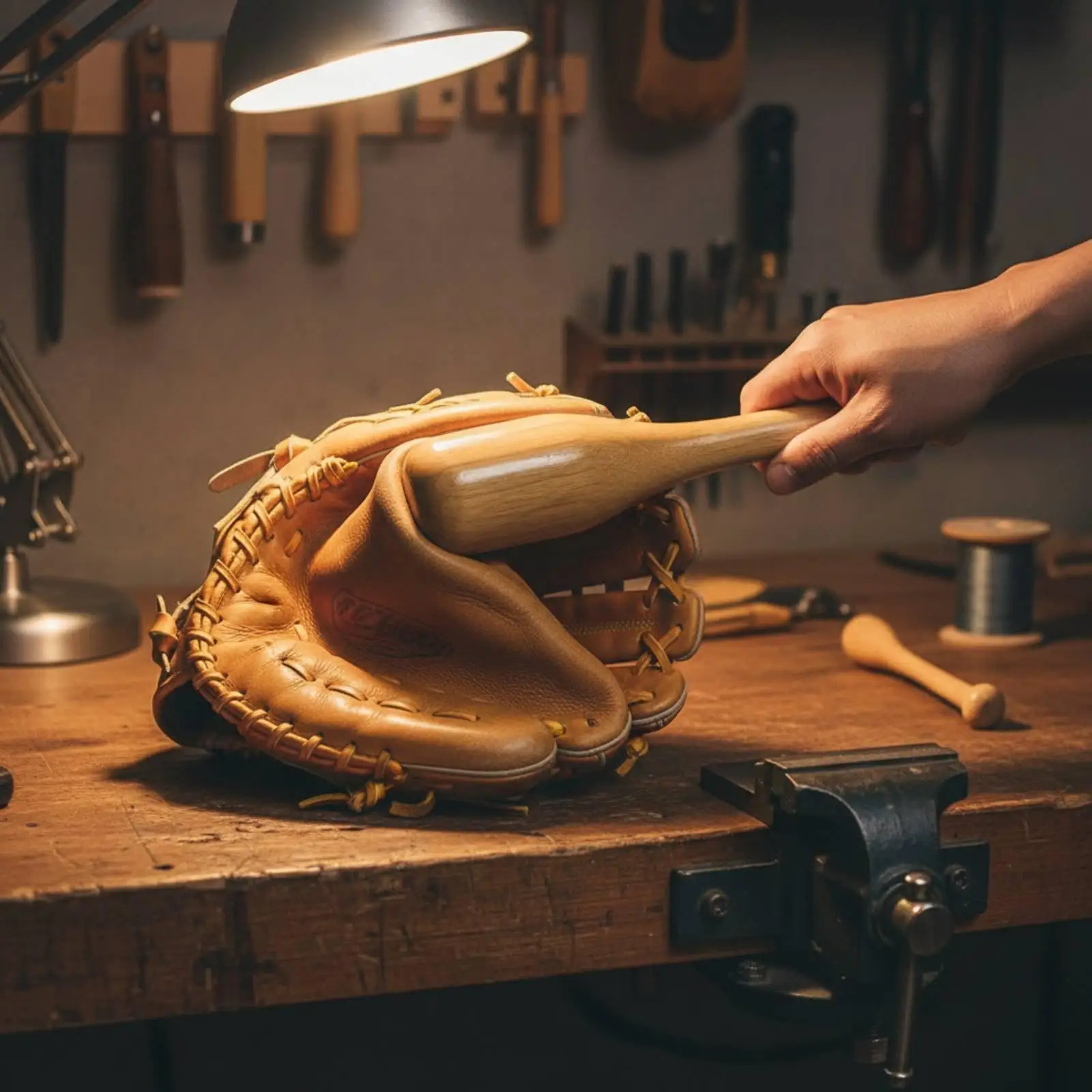 Sports Equipment Hammer Baseball Glove Shaping Mallet Solid Wood Softener Tool for Training Right or Left-handed Gloves