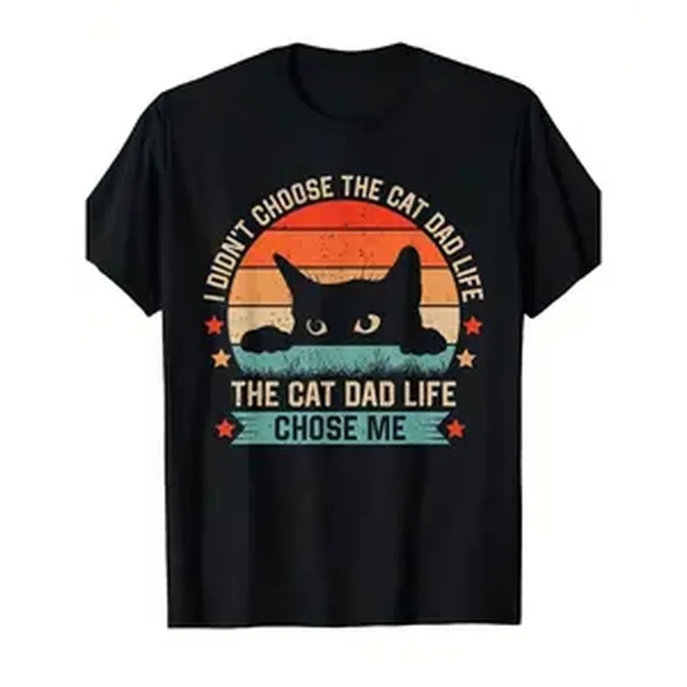 Men's Funny Cat Dad T-Shirt - 