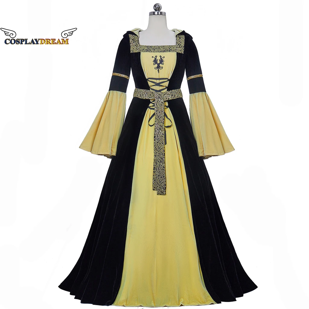 

Renaissance Medieval Victorian Dress Women Court Princess Vestidos Ball Gown Square Collar Bandage Halloween Costume Custom Made