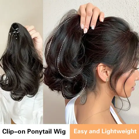 10 best sales भूरे रंग की पोनीटेल विग - №9