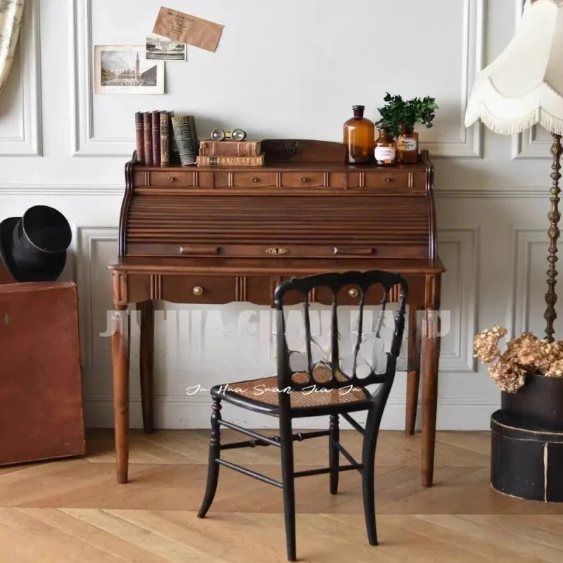 

American country solid wood model bedroom dresser, French solid wood piano old flip cover makeup table