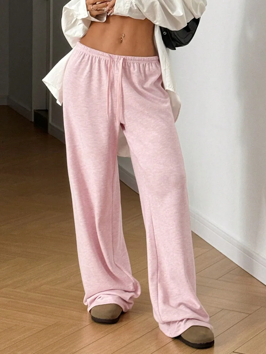 

Повседневные розовые спортивные штаны свободного покроя больших размеров для женщин, удобные осенние брюки для отдыха