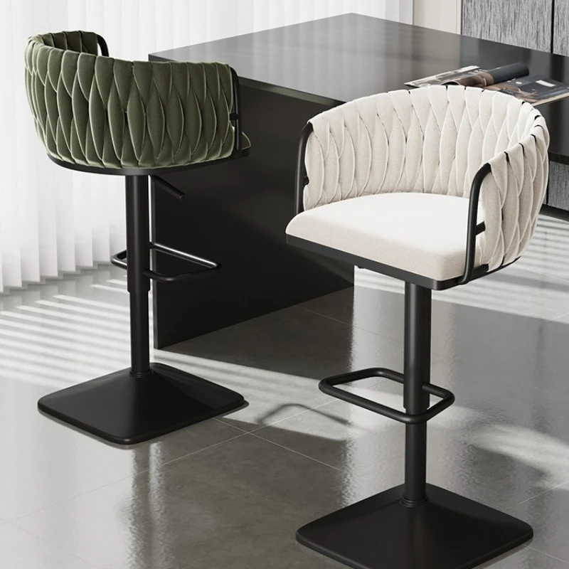 

Stainless Steel Bar Chair,light Luxury Bar Counter Chair,modern and Simple Front Desk High Chair,lifting and Rotating Bar Chairs