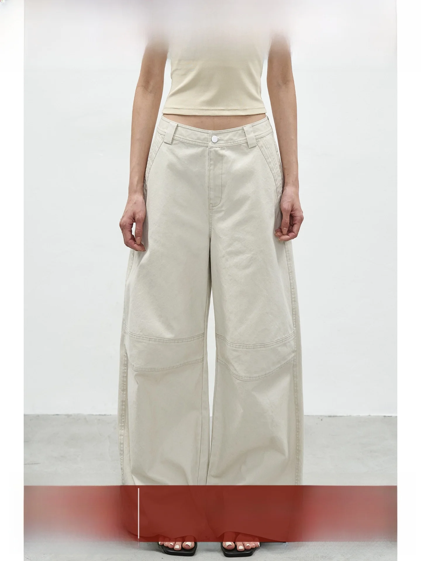 

Брюки EIGHTHMONTH с высокой талией и широкими штанинами, женские, свободного прямого кроя, весенние, новые, повседневные, удобные, дышащие