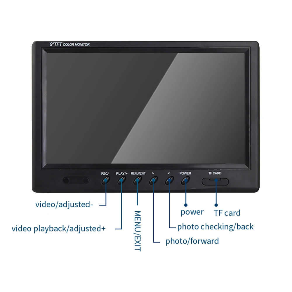 9inch TFT LCD Monitor Display With DVR Video Recording Function 8GB SD Card Fit Underwater Camera Industrial Endoscope WP70 WP71