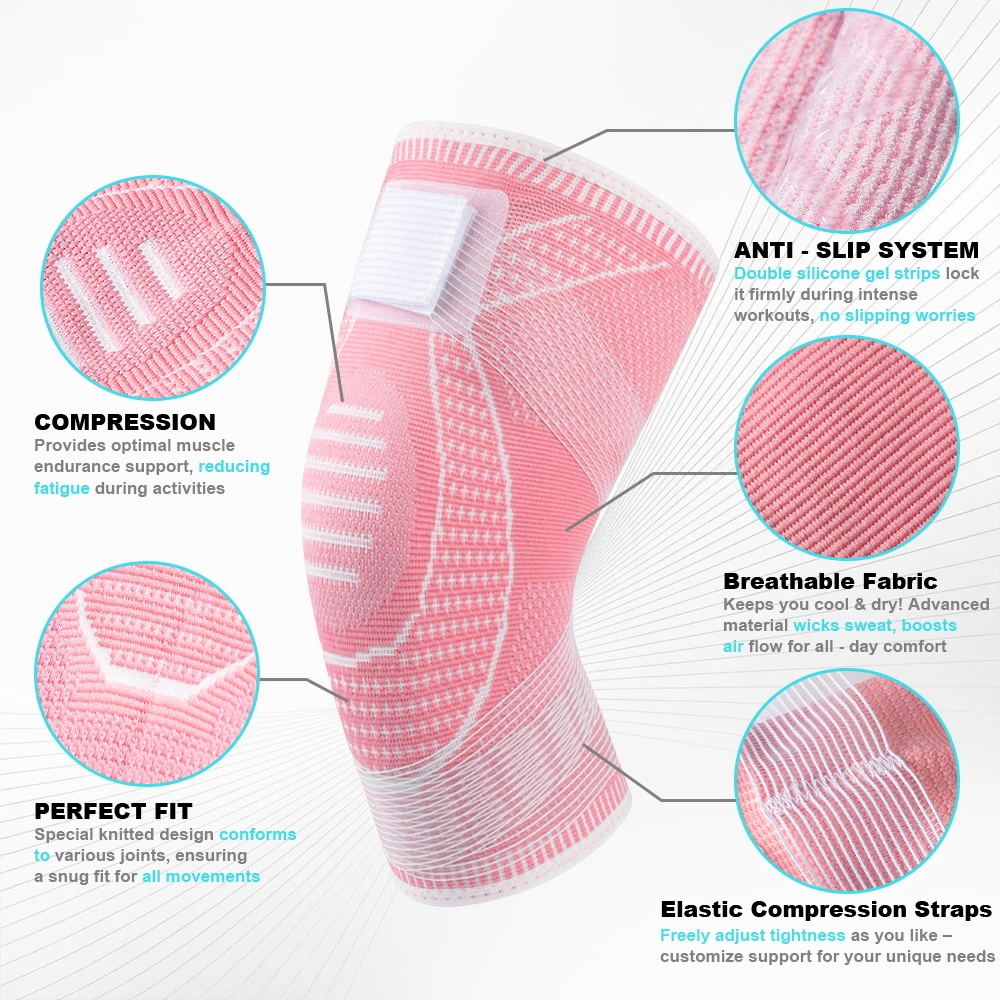 1piece Fitness Running Cycling Knee Braces Elastic Nylon Knee Brace For Sports Compression Knee Pad Sleeve Basketball Volleyball