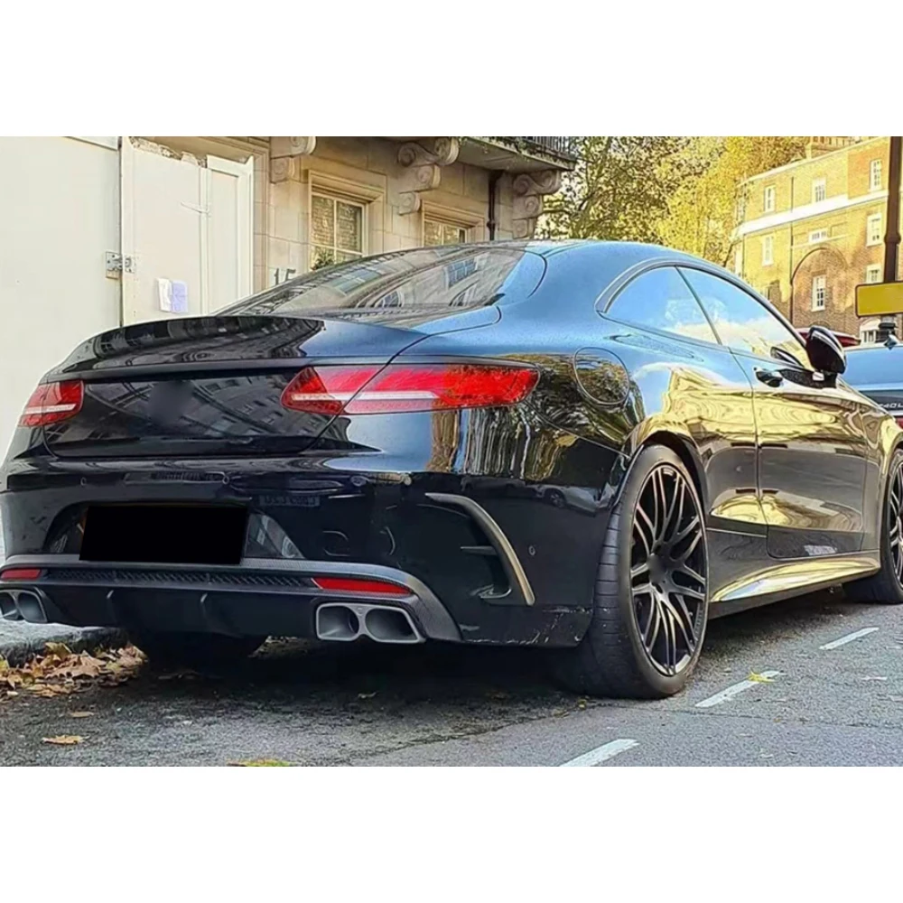 

for Benz S Class W217 C217 S63 S65 For AMG Coupe 14-19 BodyKits Carbon Fiber Front Lip Rear Diffuser Rear Spoiler Air Vent Trims