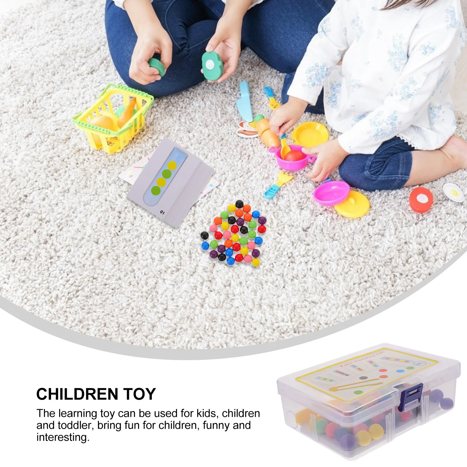 1 セット色認知学習ビーズチューブセット細かい運動能力教育ゲーム幼児向け子供向け明るい安全無毒