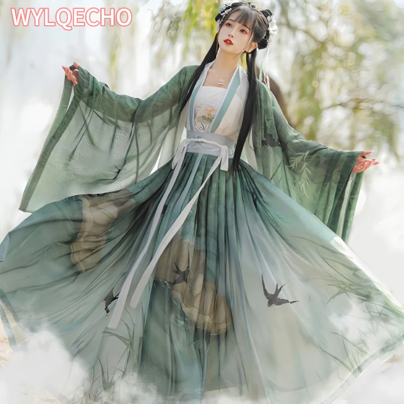 Costume de danse folklorique Hanfu, robe traditionnelle chinoise, costume national nickel é, princesse de la dynastie des Prairies Han, tenues de scène, tendance, nouveau