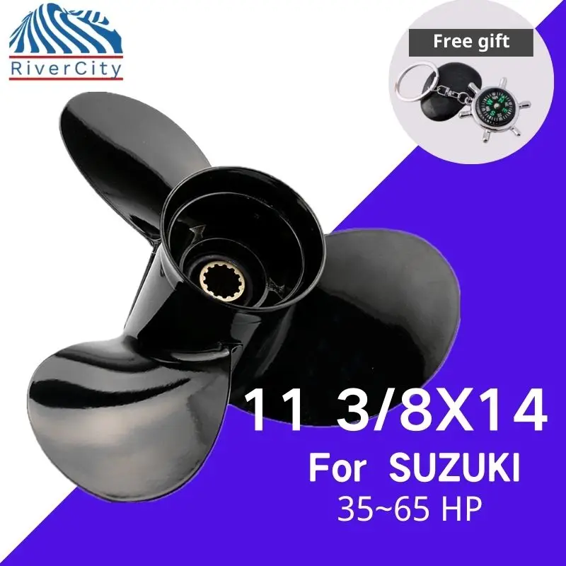 

Outboard Propeller For Suzuki 35HP 40HP 60HP 65HP 11 3/8X14 Boat Motor Aluminum Alloy Screw Ship Marine Engine 3 Blade 13 Spline