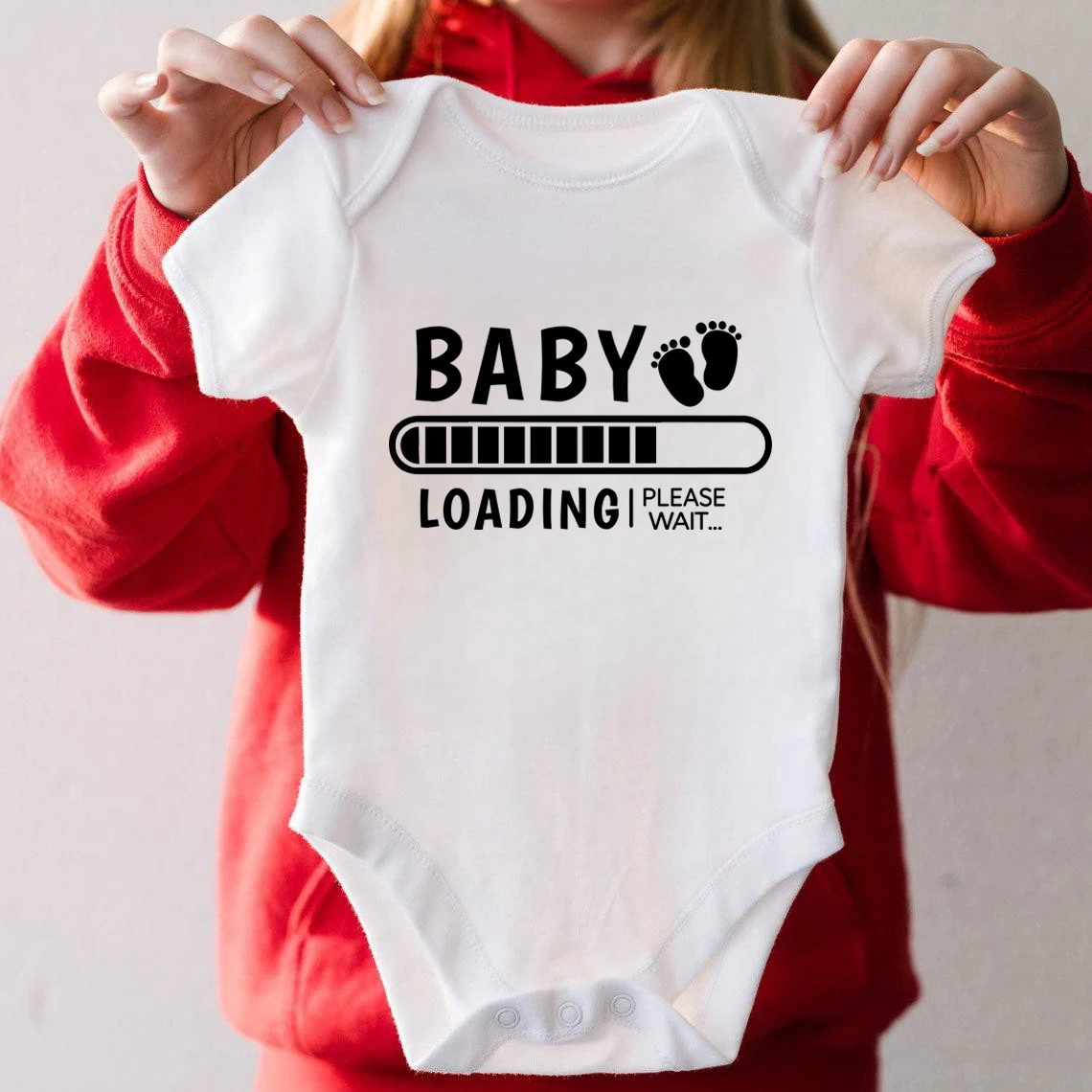 Baby Announcement Clothes Baby Loading Print Newborn Baby Bodysuit Summer Infant Boys Girls Romper Body Pregnancy Reveal Clothes