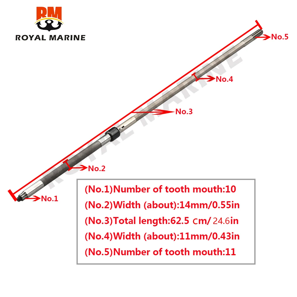 

63V-45510-00 Driver Shaft short shaft (S) for Yamaha Outboard Motor 2 Stroke 9.9HP 15HP or 4 stroke F9.9 F13.5 F15 boat motor