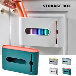 Trash Bags Storage Box Wall Mounted Plastic Garbage Bag Dispenser Waste Bag Holder Removable Organizer For Bathroom Kitchen
