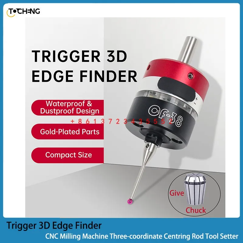 

2023 latest 3D Edge Finder Machining Center Cnc Milling Machine Three-coordinate Precision Probe Centring Rod Tool Setter CF-38