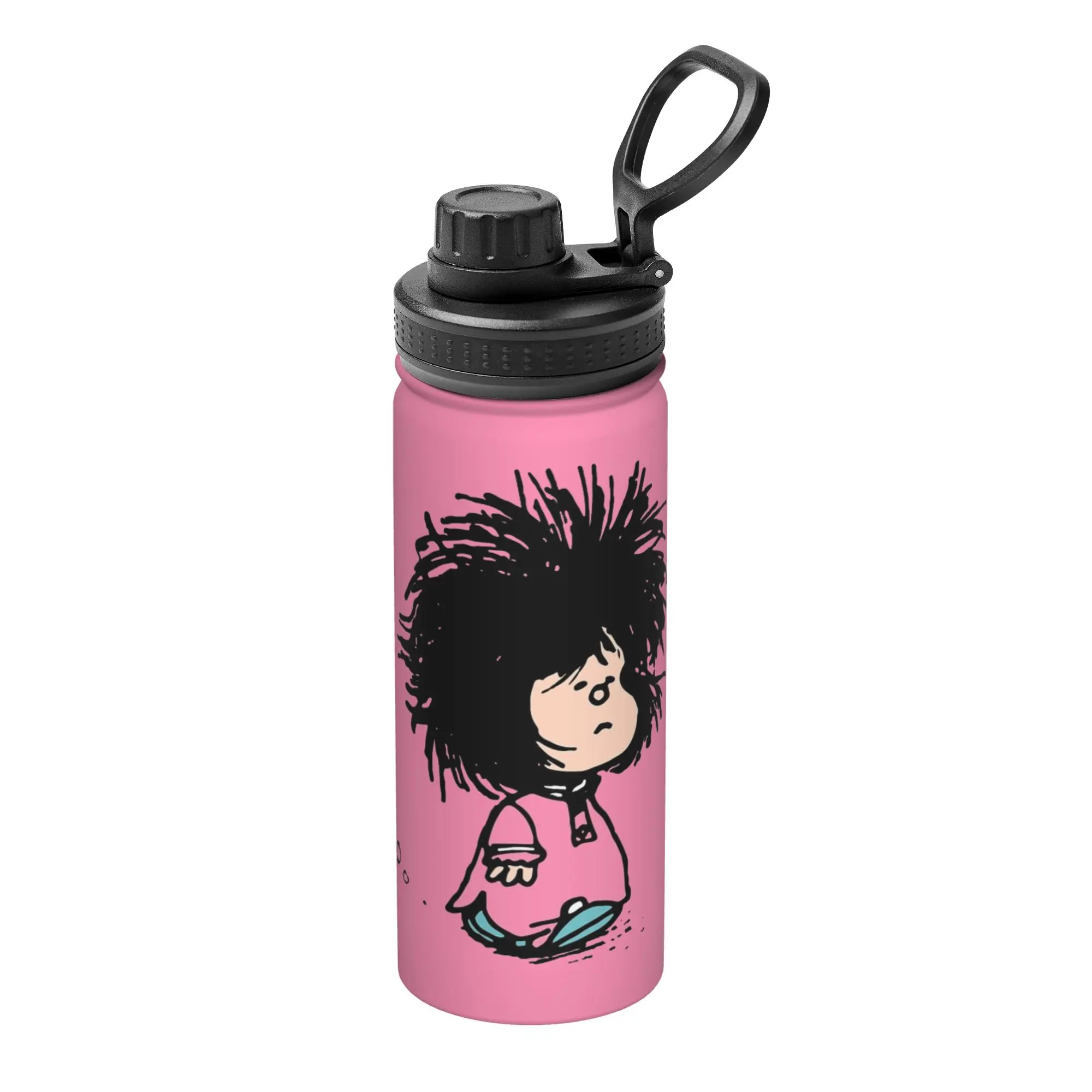 Cartoon M-Mafaldas 18OZ Sports Insulated Kettle Comics Thermal Cup Vacuum Flask Office Home Mug 18OZ