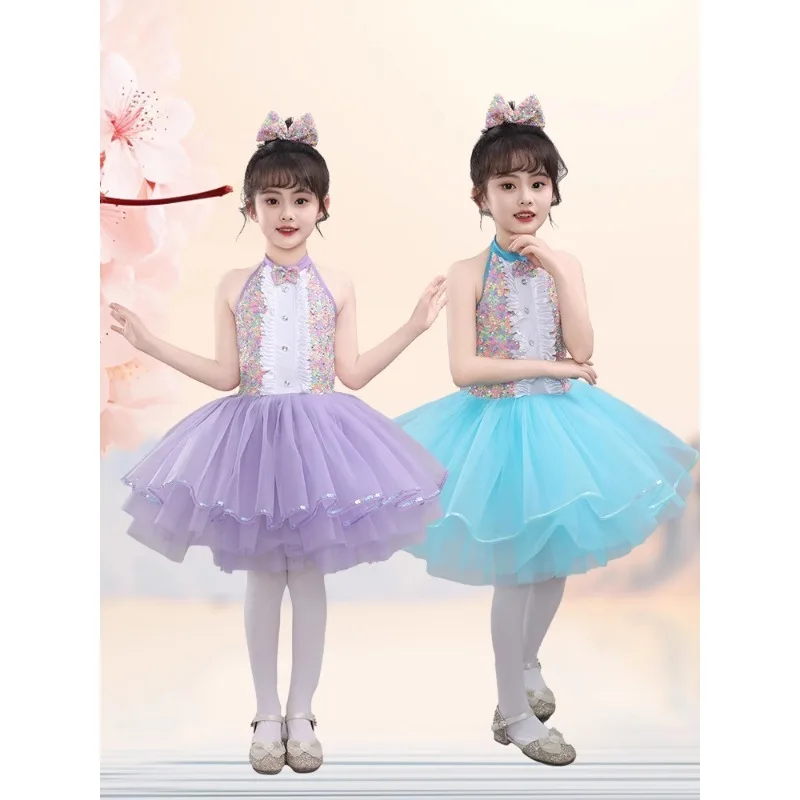 Children's Dance Clothing Kindergarten Fluffy Skirt Girl Sparkling Yarn Skirt Princess Skirt