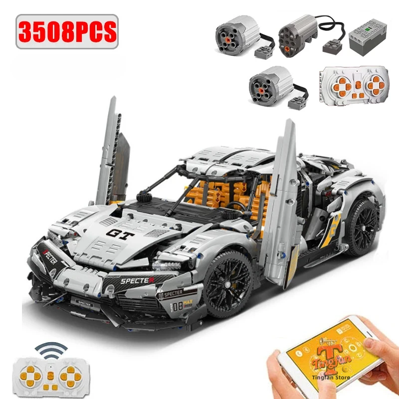 Technical Ideas Famous Racing Car Assembly Building Blocks Expert Speed Vehicle Model Bricks Moc Toys for Boys Kid Holiday Gifts