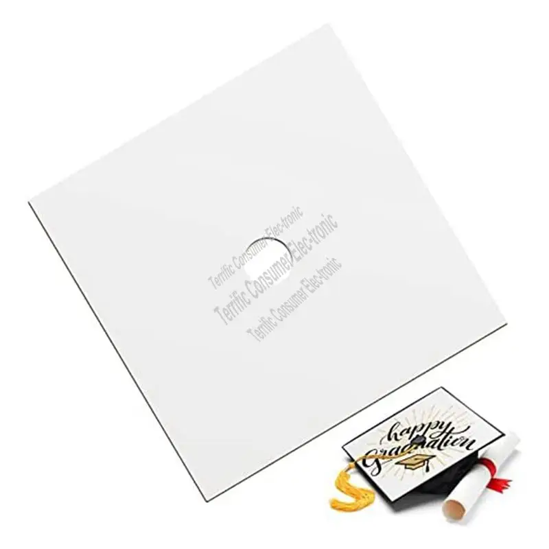 

Sublimation Blanks Graduation Topper Heat Transfer Plate, MDF Adhesive Grad Hat Topper Decorations For Party Supplies-TCES