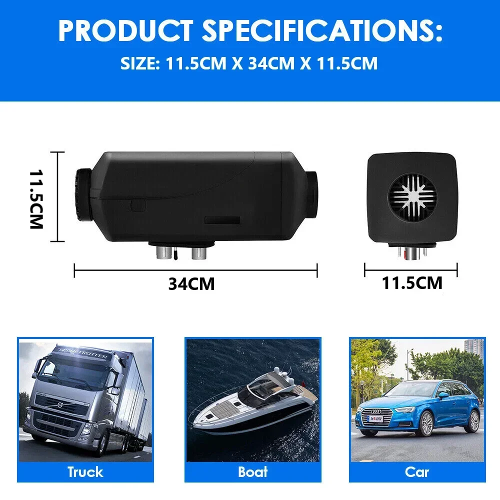 자동차 디젤 히터 12V/24V 2KW 에어 주차 히터 디젤 난방 트럭 버스 RV 트레일러 보트 히터 키트 용 저소음 히터무시동히터 무시동히터 12v 저소음 난로 열풍기 차박 가스히터 무시동히터 12v 220v 라이터 자동차 겨울용품