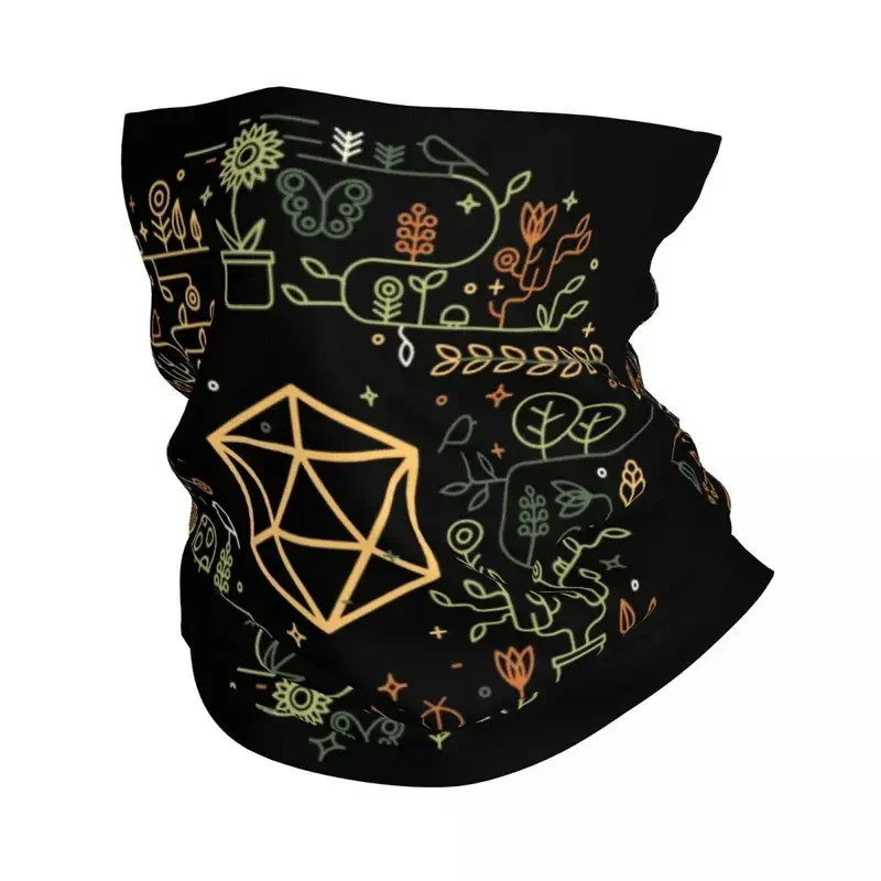 Dice Fantasy Dragons DnD Game Neck Gaiter Men Women UV Face Shield Winter Bandana Scarf for Hiking