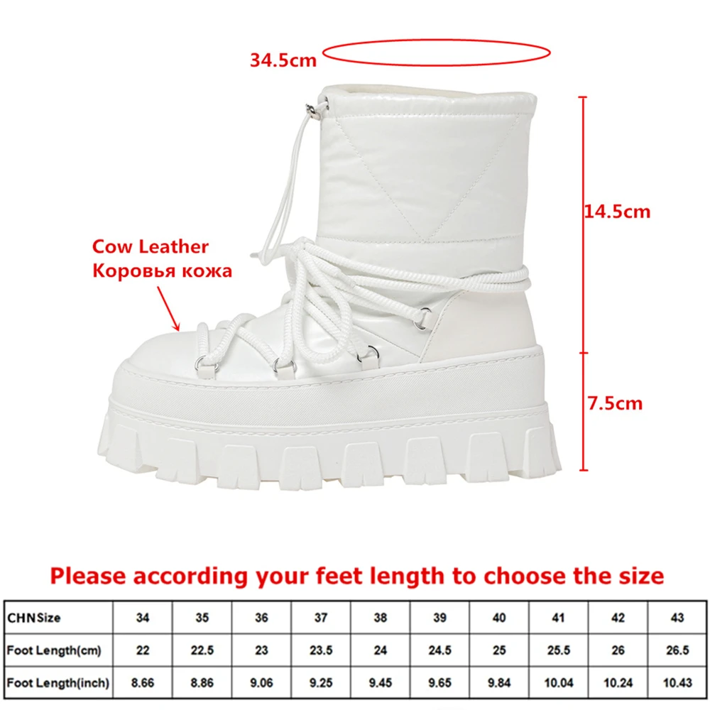 MILI-MIYA Women's Non-Slip Thick-Sole Snow-Ready Fleece-Lined Round-Toe Pull-On Thick-Padded Winter Ankle Boots Big Size 34-40