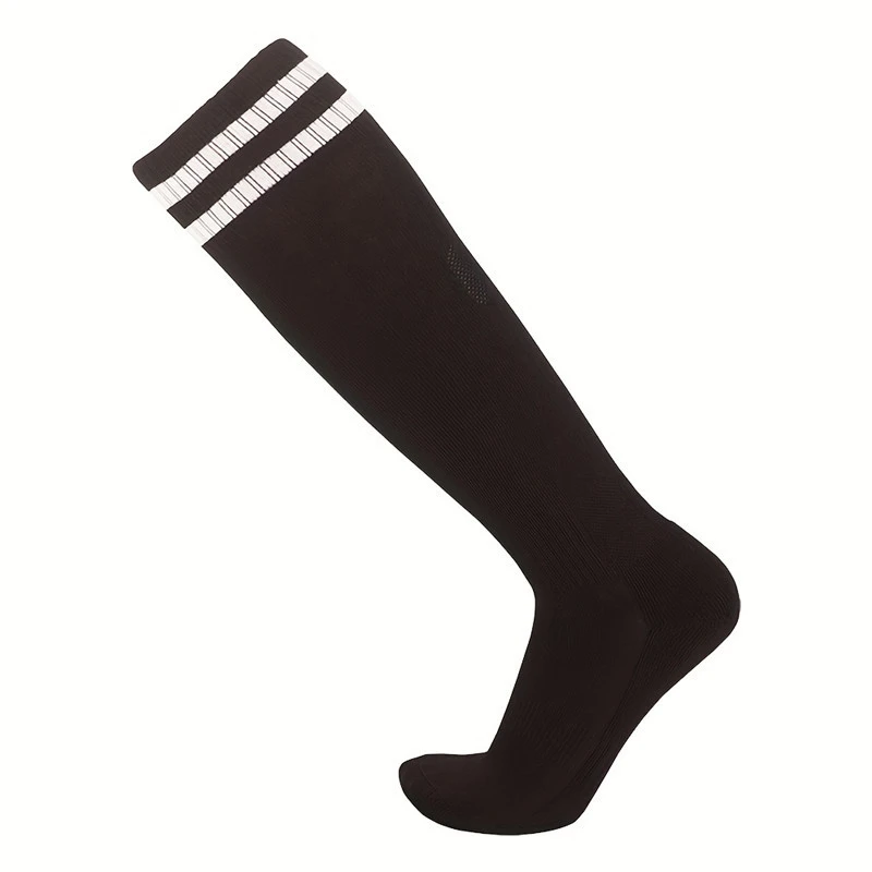 Football Socks Long Tube Thick Towel Bottom Non-slip Men's Socks Sport Training Striped Soccer Compression Stockings Adult Kids