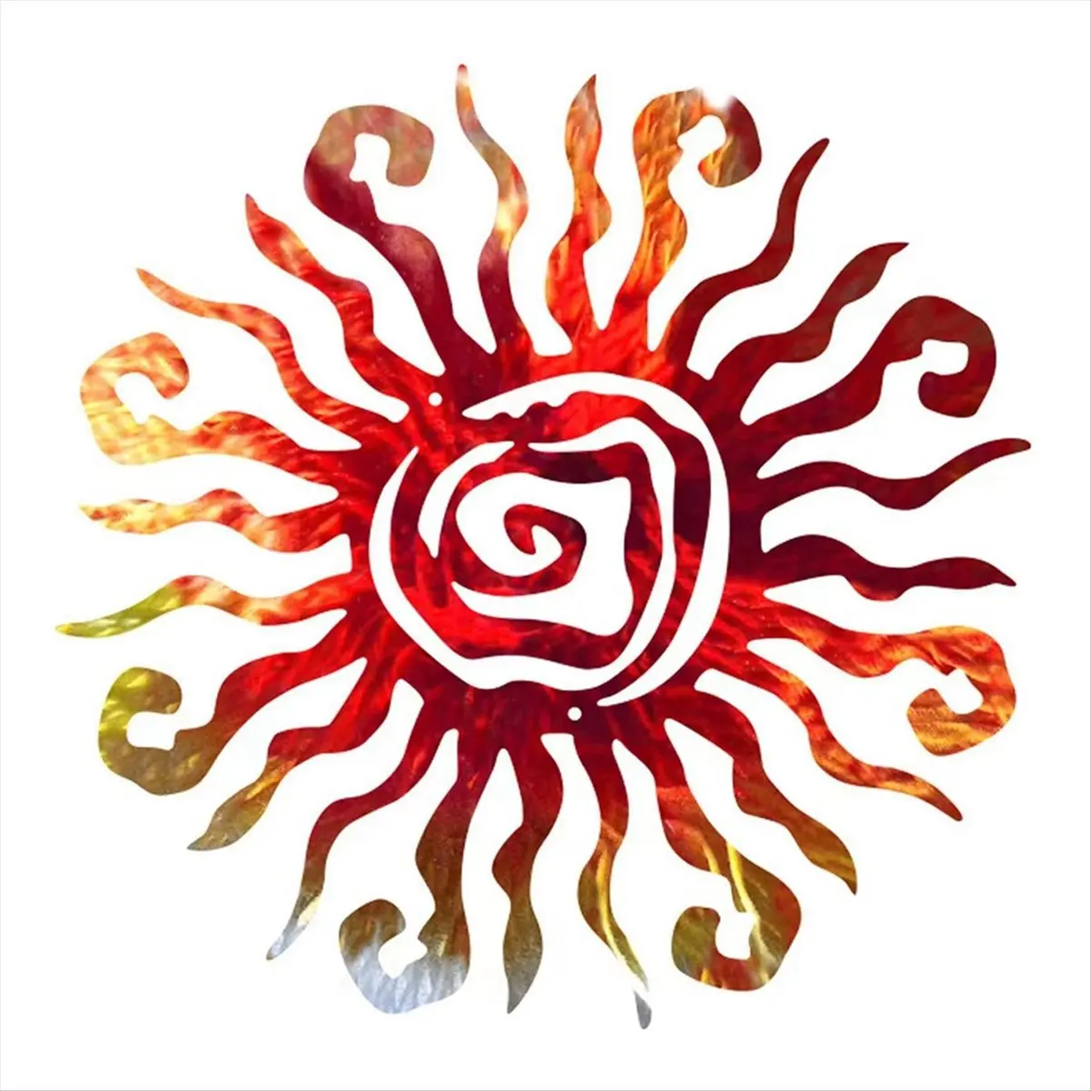 BHBL Sun God Metal Wall Art Indoor/Outdoor Decor -12.2In Coral Rust Proof Wall Decor for Bedroom,Garden,Patio and Farmhouse A