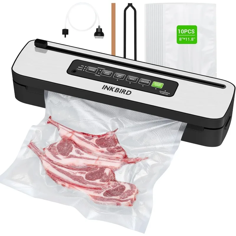 

Vacuum Sealer Machine, INKBIRD Powerful 130W High Power with Liquid/Moist/Dry 6-Food Modes, Compact Food Preservation System