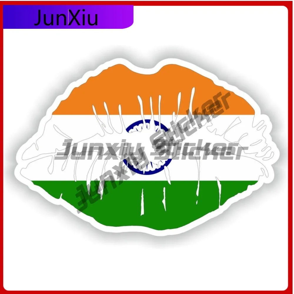 

India Flag Lips National Emblem Sticker Travel Stickers And Decal Car Funny Decoration Figure Decals Motorcycle Bumper Stickers