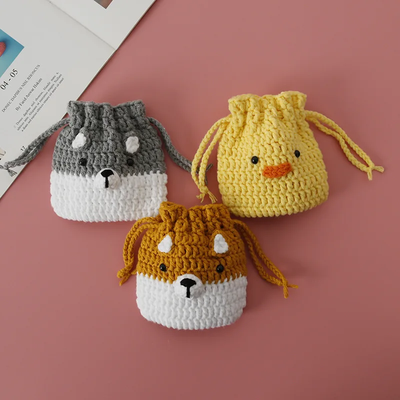 

Handmaking Crochet Coin Bag Keychain Cute Animal Series Car Keys Holder Keyrings Useful Keys Storage Keychain Creative Gifts