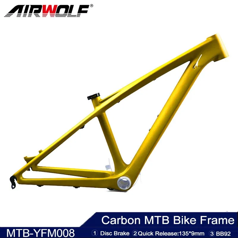 

Airwolf T800 New 26er Carbon MTB Frame BB92 Carbon Bike Frame 26 Mountain Bike Frame Max Tire 2.0inch Hot Sale