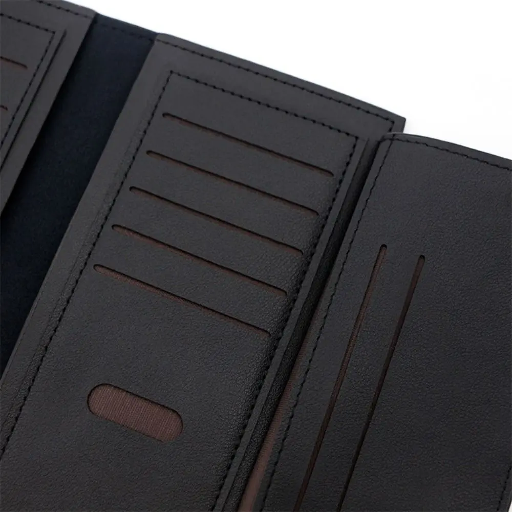 Color Contrast Men's Long Wallet Leisure Contracted Men Coin Pocket Multi-position Multifunction Three Fold Wallet Outdoor