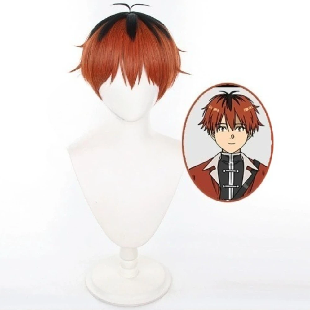 Parrucca cosplay Anime Stark 30 cm Marrone Rosso Nero Capelli corti Parrucche sintetiche resistenti al calore per feste