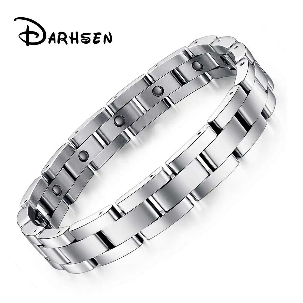 

DARHSEN Brand Fashion Men Stainless Steel Magnetic Stone Bracelets High Quality Health Care Balance Jewelry GS8012