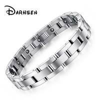DARHSEN Brand Fashion Men Stainless Steel Magnetic Stone Bracelets High Quality Health Care Balance Jewelry GS8012