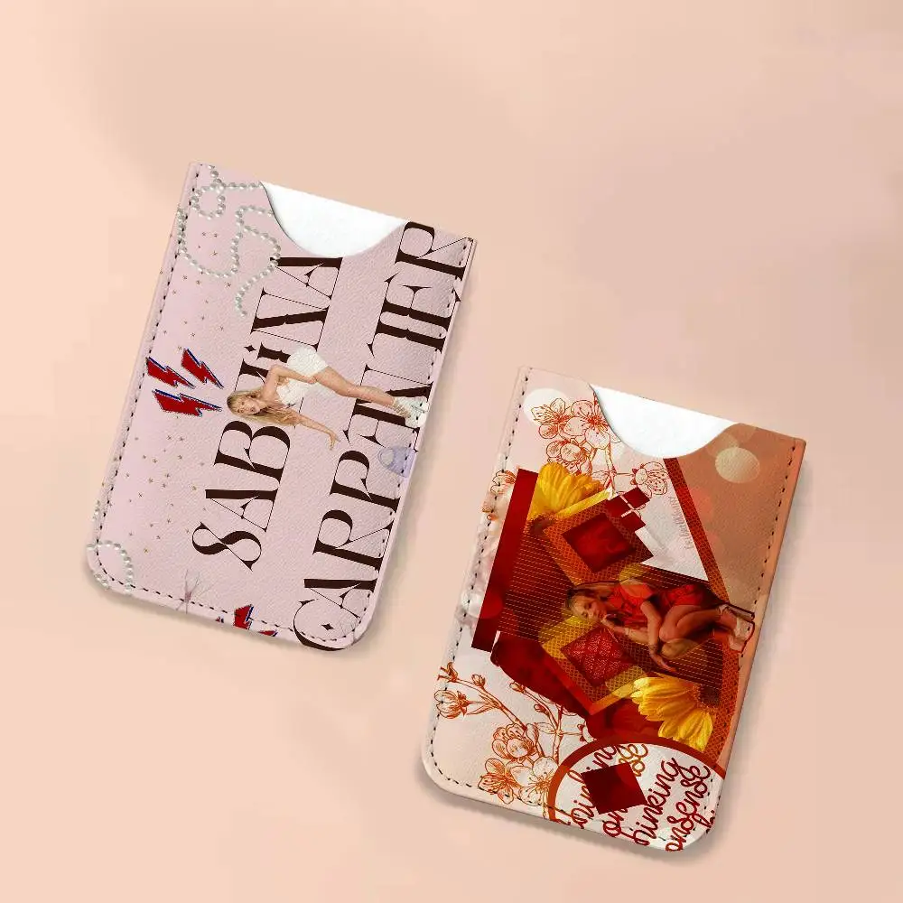 Singer S-Sabrina C-Carpenter Creative Printed with Leather Protective Case Business Portable Letter Pattern Leather Credit Bags