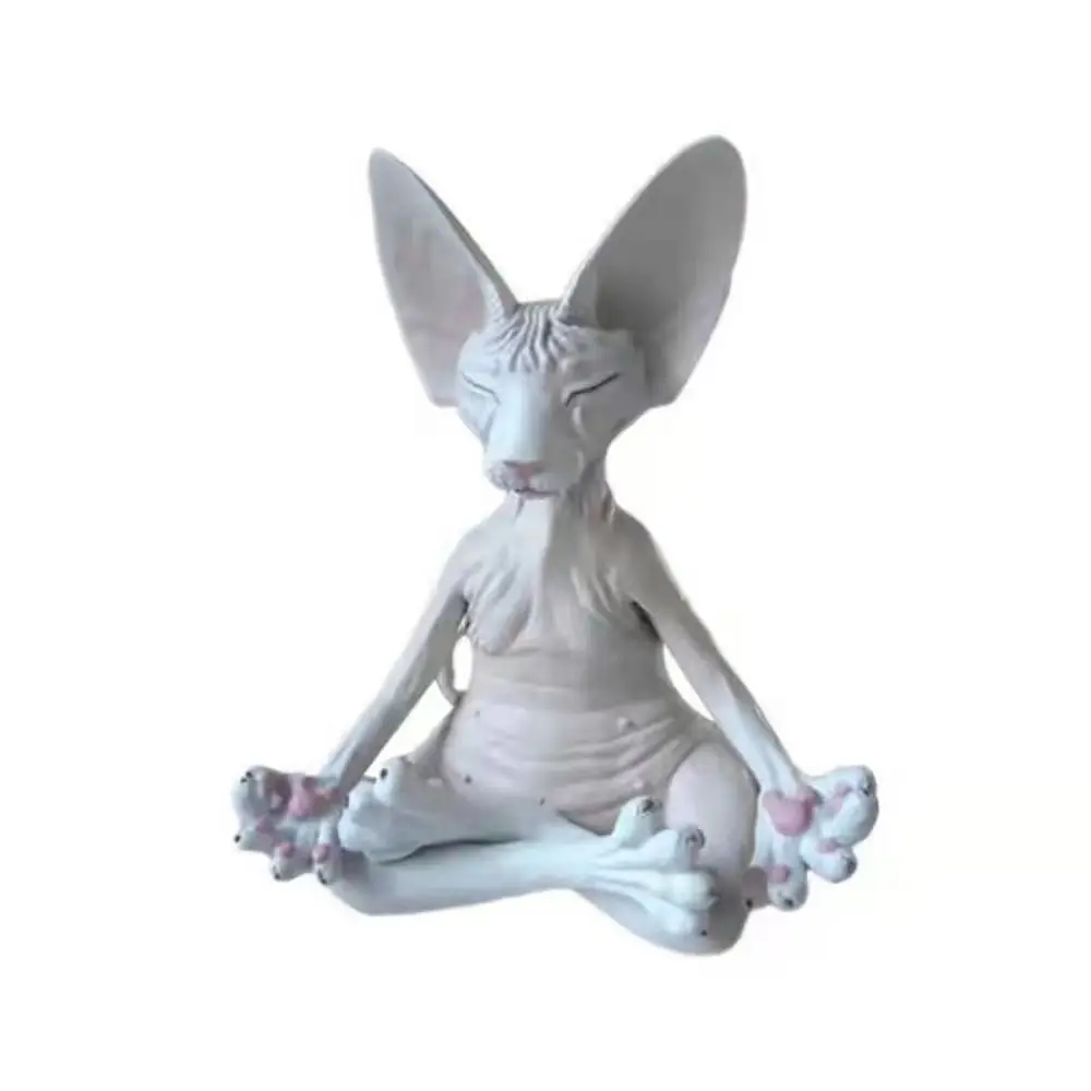 Harz Simulation Haarlose Katze Figur Sphinx Katze Haarlose Katze Sphinx Katze Tier Modell Figur Handwerk Mini