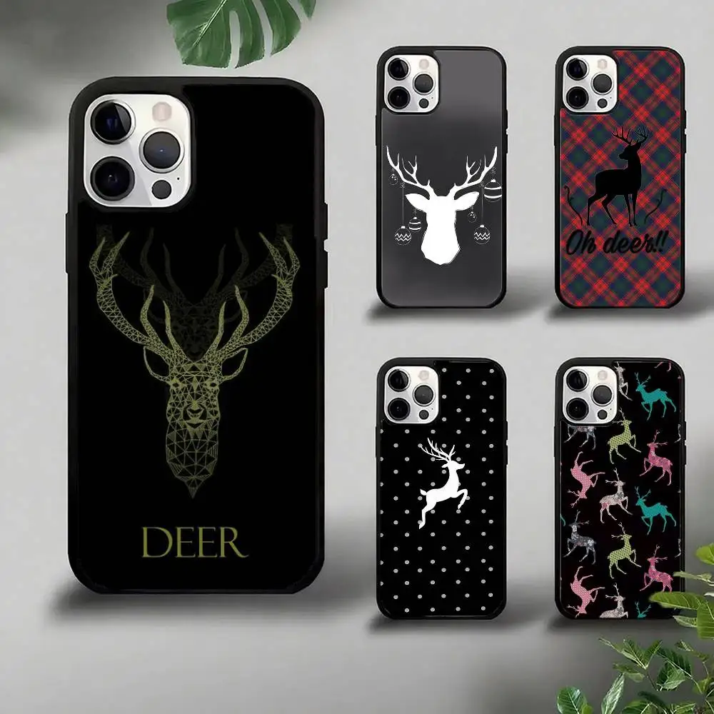 

Чехол для телефона с рисунком головы оленя, сильный магнит для IPhone 16, 15, 14, 13 Pro Max 11, 12, мини