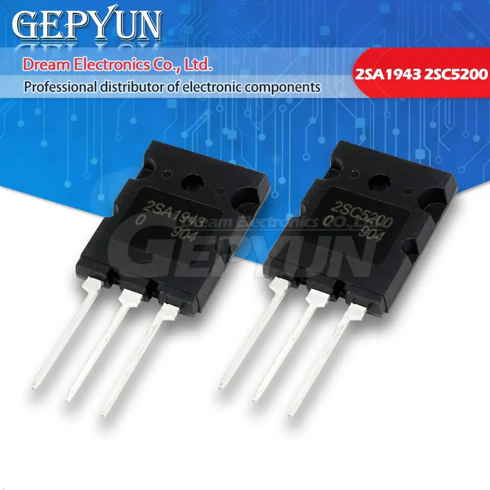 10PCS 2SA1943 TO-3P 2SC5200 TO-3PL=10pair ( 10PCS C5200 + 10PCS A1943 )