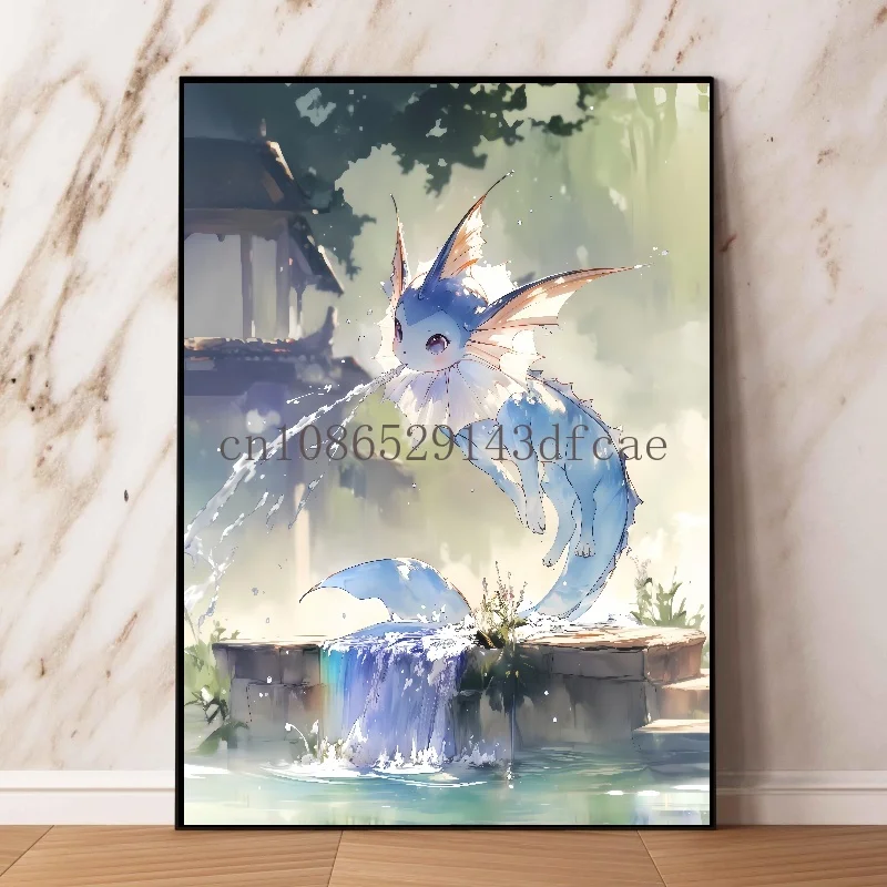 Classic Anime Pokemon Canvas Painting Pikachu Charizard Bulbasaur Poster Print Watercolor Wall Art Picture Home Decor Kids Gifts