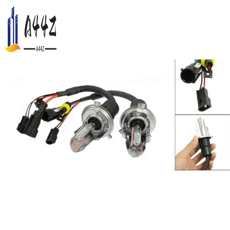 

A44Z-4 Pcs 35W DC 12V 12000K H4 HID Xenon Hi/Lo Front Lights Bulbs Harness