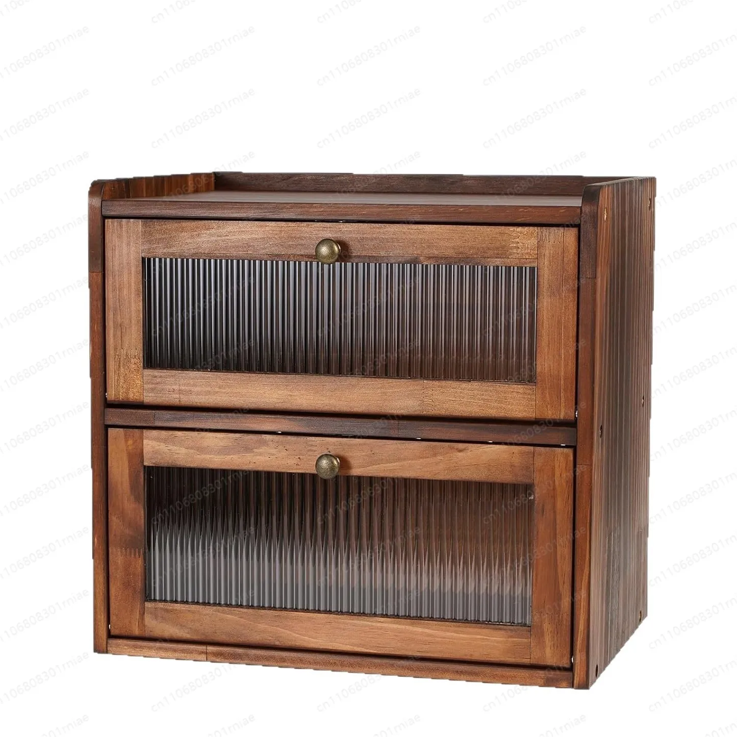 Clamshell type, large-capacity storage, solid wood Wooden double-layer bread box, kitchen, pastry storage