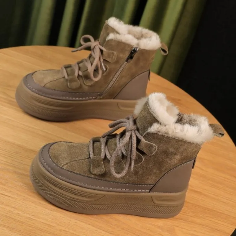 

Thick-soled Height-increasing Snow Boots for Women's Winter 2025 New Style Fleece Warm, Waterproof and Anti-slip Short Boots