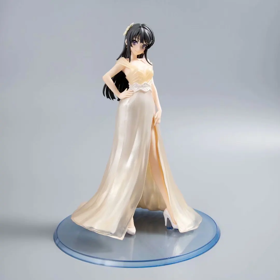 Adolescent Idiots Don’t Do Bunny Girl Senpai’s Dreams Mai Sakurajima Wedding Dress Figure Model Ornament Gift Toy